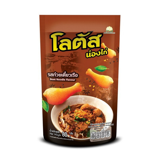 โลตัส ขนมน่องไก่รสก๋วยเตี๋ยวเรือ 80 กรัม (แพ็ก 6 ชิ้น)