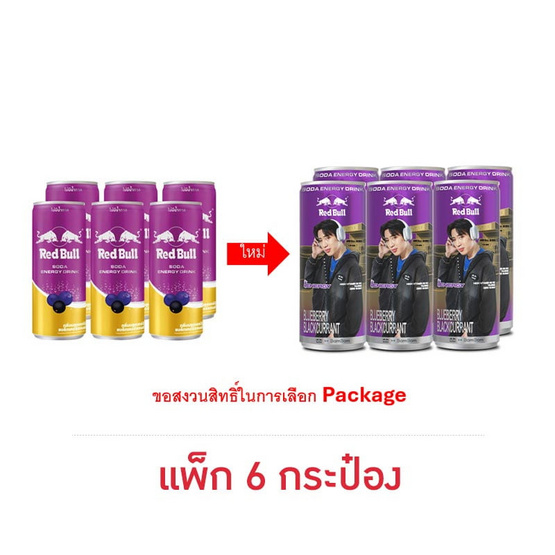 เรดบูล โซดา กลิ่นบลูเบอร์รีแบล็กเคอร์แรนต์ 250 มล. (แพ็ก 6 กระป๋อง)