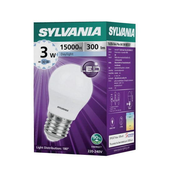 SYLVANIA ToLEDo Basic Plus G45 3W ขั้ว E27 แสงขาว