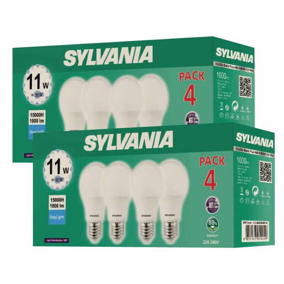 SYLVANIA หลอดไฟแอลอีดี รุ่น ToLEDo Basic Plus A60 11W ขั้ว E27 DL (1แถม1)