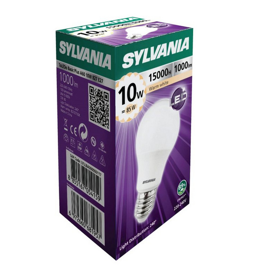 SYLVANIA หลอดไฟ LED ToLEDo Basic Plus A60 10W ขั้ว E27 WW