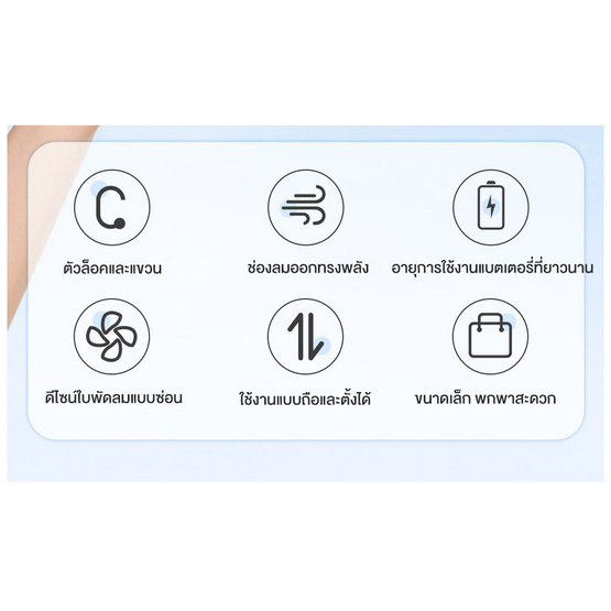 Simplus พัดลมพกพา รุ่น DFSH007WH00