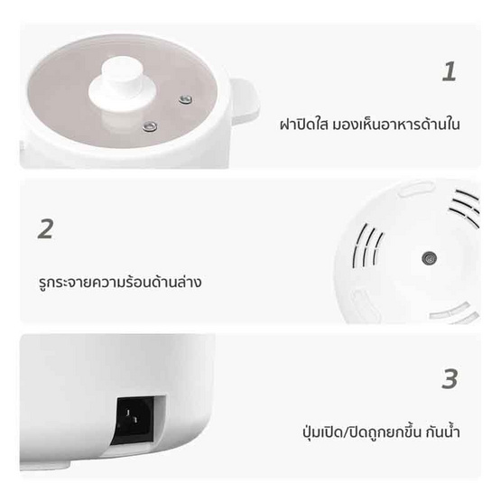 Simplus หม้อไฟฟ้าอเนกประสงค์ 1.5 ลิตร รุ่น DZGH003WH01