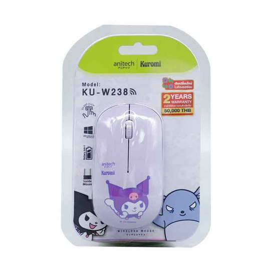 Anitech X Sanrio เมาส์ไร้สาย KU-W238-PU Kuromi