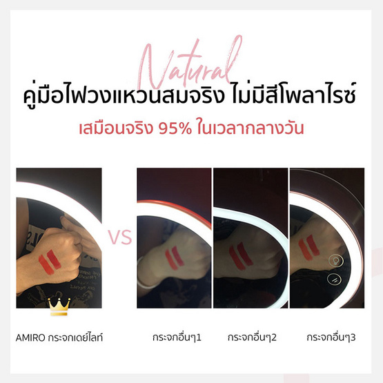 Amiro กระเป๋าเครื่องสำอางพร้อมกระจก Cube Magnetic Beg Mirror - White