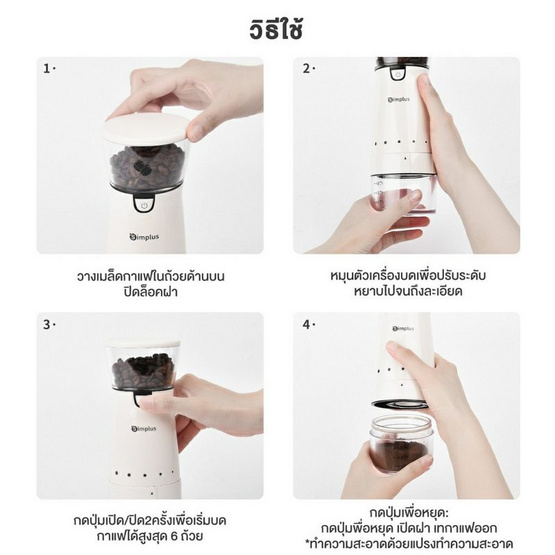 Simplus เครื่องบดกาแฟอัตโนมัติขนาดเล็ก รุ่น MDJH001