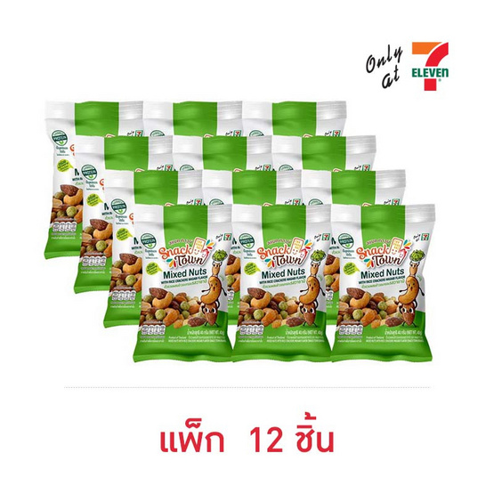 สแนคทาวน์ ถั่วรวมผสมข้าวอบกรอบ รสวาซาบิ 40 กรัม (แพ็ก 12 ชิ้น)