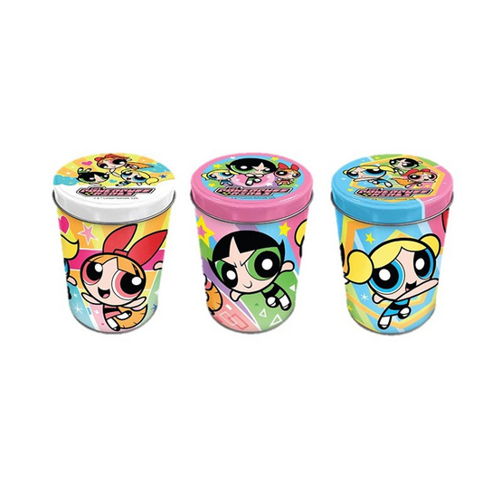 บิ๊กก้า เวเฟอร์สอดไส้ช็อกโกแลต พร้อมกระป๋องเหล็ก PowerPuffGirls คละแบบ 15 กรัม (แพ็ก 3 ชิ้น)