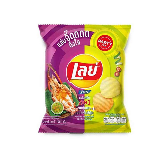 เลย์ร็อค รสกุ้งเผาและน้ำจิ้มซีฟู้ด 105 กรัม