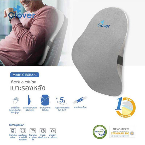 Clover Mango-shape Lumbar Support เบาะรองหลัง รุ่น C-EGB271