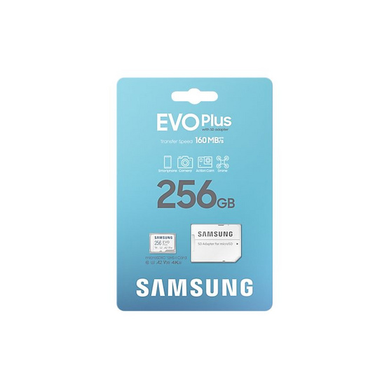 Samsung การ์ด microSDXC UHS-I U3 EVO Plus 256GB