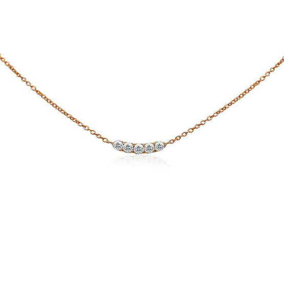 Nakorn Gems สร้อยคอเพชรแท้ธรรมชาติดีไซน์ไม่ซ้ำใคร ตัวเรือนทองคำ 18K น้ำหนักเพชร 0.2 กะรัต