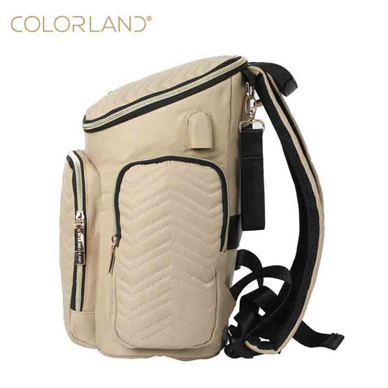 Colorland (BP146) กระเป๋าคุณแม่ กระเป๋าผ้าอ้อม กระเป๋าใส่ขวดนม - Cream