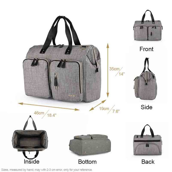 Colorland (TT199) กระเป๋าคุณแม่ ไซด์ใหญ่พิเศษ Full Function Oversize Mummy Bag - Grey