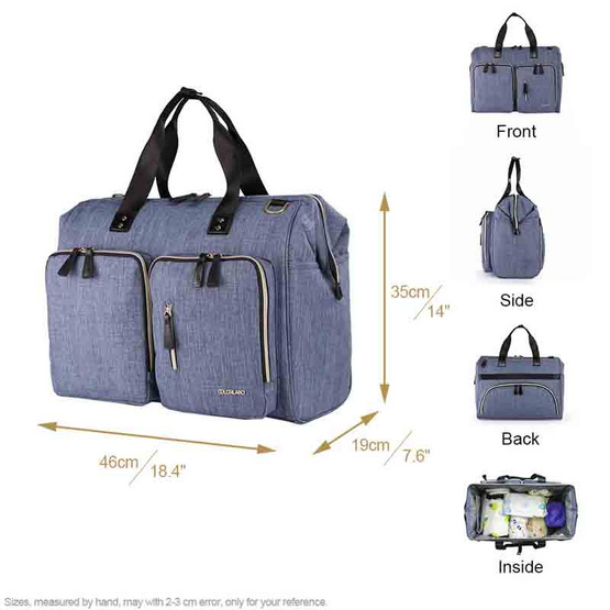 Colorland (TT199) กระเป๋าคุณแม่ ไซด์ใหญ่พิเศษ Full Function Oversize Mummy Bag - Blue