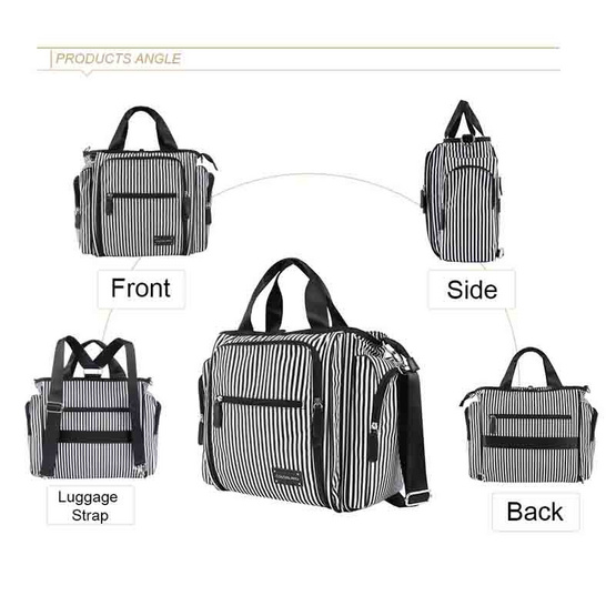 Colorland (TT179) กระเป๋าคุณแม่ Full Function Lightweight Diaper Bag - Stripes