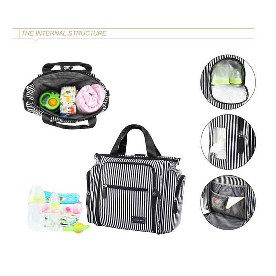 Colorland (TT179) กระเป๋าคุณแม่ Full Function Lightweight Diaper Bag - Stripes