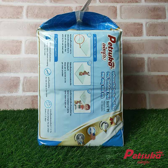 Petsuka แผ่นรองซับรองฉี่สัตว์เลี้ยง ขนาด M 60x45cm จำนวน 50 แผ่น