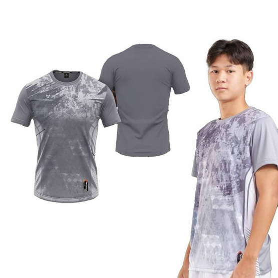 Portman เสื้อกีฬาแขนสั้น รุ่น PIM 01 สีเทา Portman เสื้อกีฬาแขนสั้น รุ่น PIM 01 สีเทา