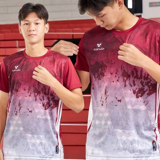 Portman เสื้อกีฬาแขนสั้น รุ่น PIM 01 สีเลือดหมู Portman เสื้อกีฬาแขนสั้น รุ่น PIM 01 สีเลือดหมู