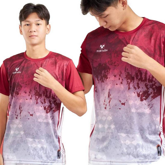 Portman เสื้อกีฬาแขนสั้น รุ่น PIM 01 สีเลือดหมู Portman เสื้อกีฬาแขนสั้น รุ่น PIM 01 สีเลือดหมู