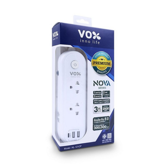 VOX ปลั๊กไฟโนว่า USB 3M รุ่น NL-121CP