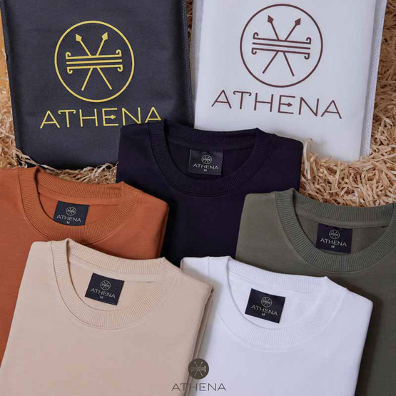 ATHENA Premium Vintage เสื้อยืดโอเวอร์ไซส์ สีเขียว