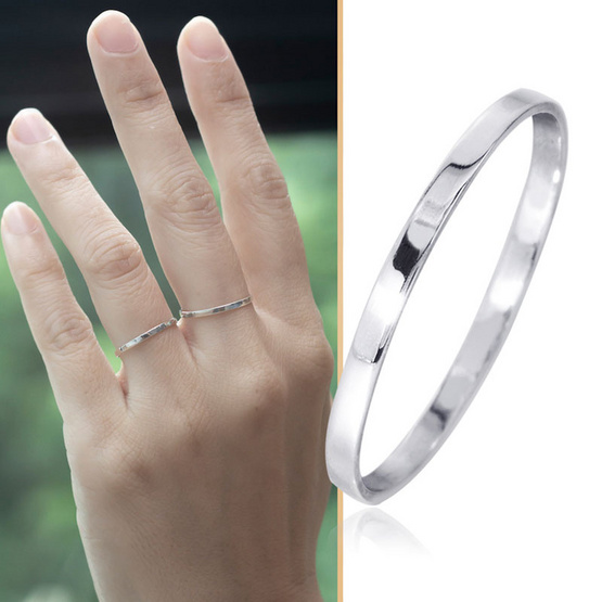 Beauty Jewelry แหวนเงินแท้ 92.5% แหวนเรียบขอบตัดตรง แหวนเสริมดวง รุ่น RS3086-SS Beauty Jewelry แหวนเงินแท้ 92.5% แหวนเรียบขอบตัดตรง แหวนเสริมดวง รุ่น RS3086-SS