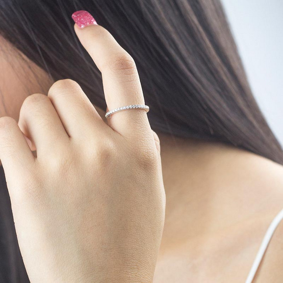 Beauty Jewelry แหวนเงินแท้ 92.5% ประดับเพชร CZ รุ่น RS2071-RR เคลือบทองคำขาว Beauty Jewelry แหวนเงินแท้ 92.5% ประดับเพชร CZ รุ่น RS2071-RR เคลือบทองคำขาว