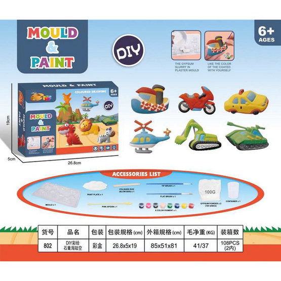 Onelink Toys ปูนปลาสเตอร์ระบายสี DIY