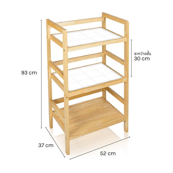 YKS ชั้นวางกระเบื้อง 3 ชั้น ไซต์ S สีขาว (3x12)