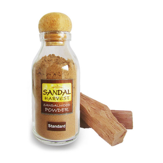 SandalHarvest ผงไม้หอมแก่นจันทร์ (เกรดธรรมดา) ผงหอมอโรม่า ไม้จันทน์หอมแท้ 100% 45 กรัม