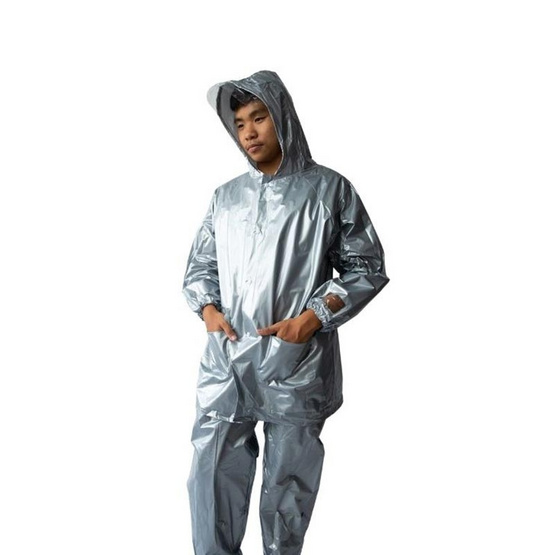 เสื้อกันฝนผู้ใหญ่ผ้ามุก เสื้อ-กางเกง ขนาด Freesize เสื้อกันฝนผู้ใหญ่ผ้ามุก เสื้อ-กางเกง ขนาด Freesize
