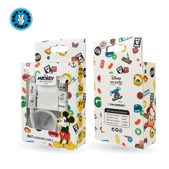 Asaki Disney Cable 4 in 1 AD-CGMF White คละลาย