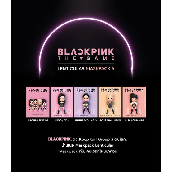 Blackpink The Game [Lisa] มาส์กแผ่น Ceramide Maskpack 23มล. (7ซอง)