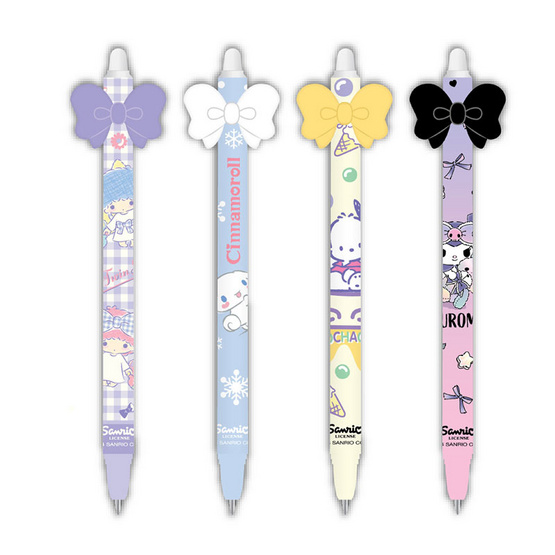 CODE:D ปากกาเจลลบได้ รูปโบว์ Sanrio คละลาย (แพ็ก 4 ด้าม) CODE:D ปากกาเจลลบได้ รูปโบว์ Sanrio คละลาย (แพ็ก 4 ด้าม)