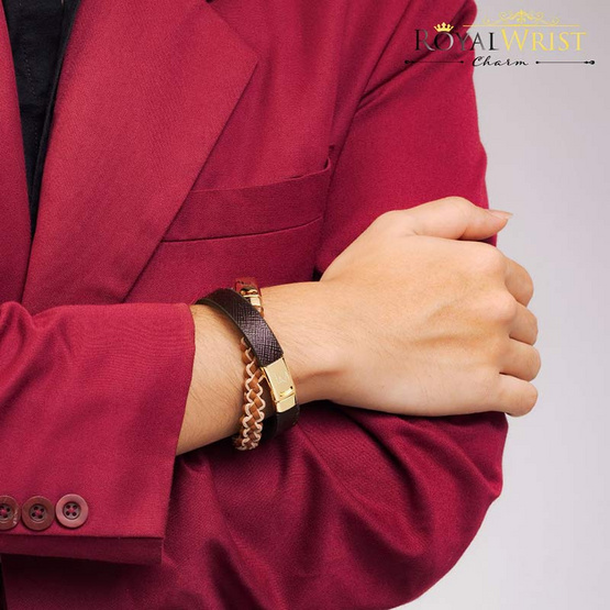 Louis Montini (RoyalWrist Charms) กำไลข้อมือ หนังวัวแท้ Cowhide Bracelets LEABL001