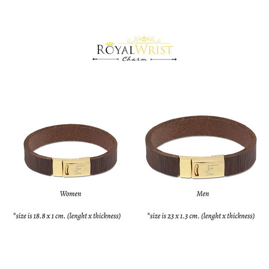 Louis Montini (RoyalWrist Charms) กำไลข้อมือหนังวัวแท้ลายไม้ Cowhide Bracelets LEABL008