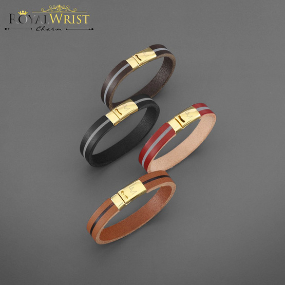 Louis Montini (RoyalWrist Charms) กำไลข้อมือ หนังวัวแท้ Cowhide Bracelets LEABL009 Louis Montini (RoyalWrist Charms) กำไลข้อมือ หนังวัวแท้ Cowhide Bracelets LEABL009