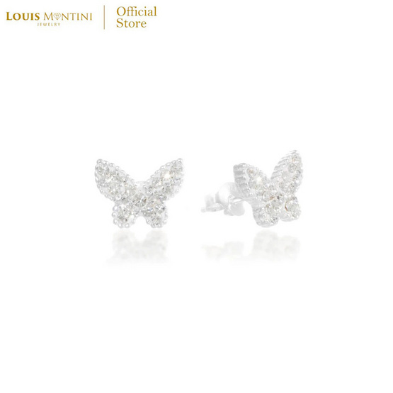 Louis Montini (Jewelry) ต่างหูเงินแท้ 92.5% รูปผีเสื้อ LJER112