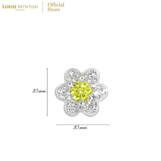 Louis Montini (Jewelry) ต่างหูเงินแท้ 92.5% รูปดอกไม้ LJER130