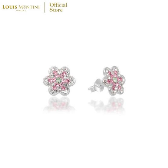 Louis Montini (Jewelry) ต่างหูเงินแท้ 92.5% รูปดอกไม้ LJER130