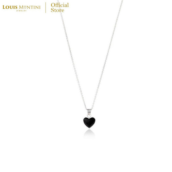 Louis Montini (Jewelry) สร้อยคอเงินแท้ 92.5% รูปหัวใจหินมงคล LJNC16