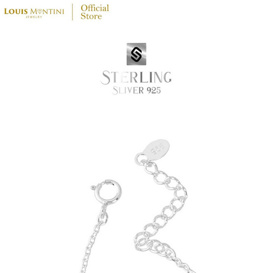 Louis Montini (Jewelry) สร้อยคอเงินแท้ 92.5% รูปหัวใจหินมงคล LJNC16