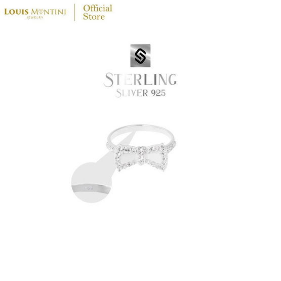 Louis Montini (Jewelry) แหวนเงินแท้ 92.5% รูปโบว์ LJRG31