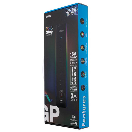 Toshino รางปลั๊กไฟ USB 3M รุ่น GP-43