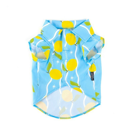 Clawset เสื้อหมาแมว ฮาวาย ลายเลม่อน สีฟ้า Clawset เสื้อหมาแมว ฮาวาย ลายเลม่อน สีฟ้า