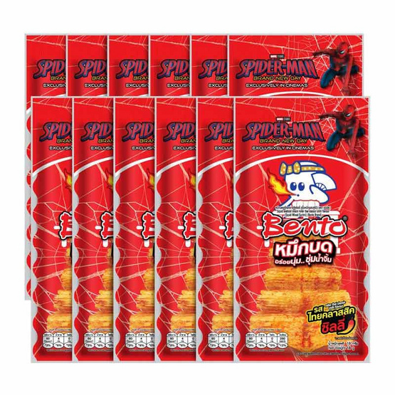 เบนโตะ ปลาหมึกบด รสไทยคลาสสิคชิลลี่ 18 กรัม (แพ็ก 12 ชิ้น)