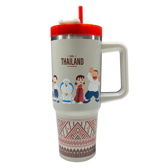 กระบอกน้ำสเตนเลส All Cafe x Doraemon 30oz. สีเทา