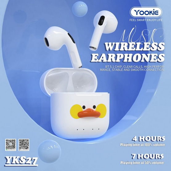 Yookie หูฟังบลูทูธแบบ True Wireless รุ่น YKS27